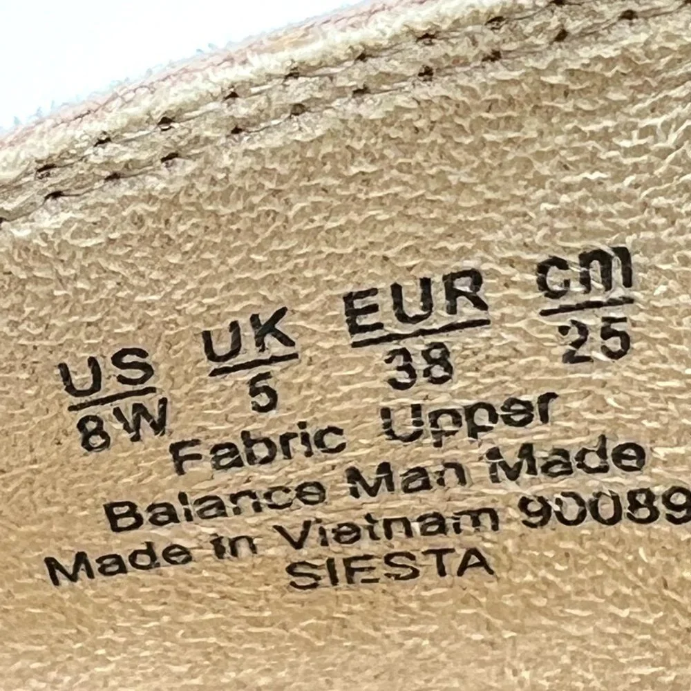 8W 8 WIDE Lifestride Siesta Taupe Blush Microsuede Espadrille Wedge Sandal Shoes